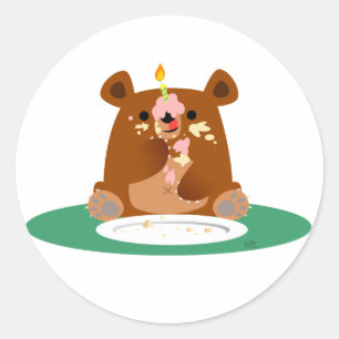 Sticker Rond Joyeux anniversaire, petit ours ! !
