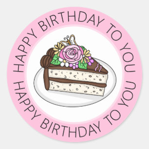 Sticker Rond Joyeux Anniversaire Pour Vous