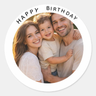 Sticker Rond Joyeux Anniversaire | Rond de Photo Personnalisée 
