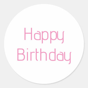 Sticker Rond Joyeux Anniversaire rose Couleur personnalisée Sim