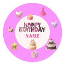Joyeux anniversaire rose personnalisé