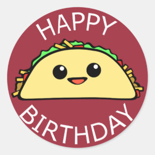 Sticker Rond Joyeux anniversaire Taco