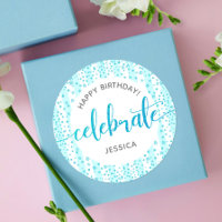 Joyeux Anniversaire Turquoise Parties scintillant