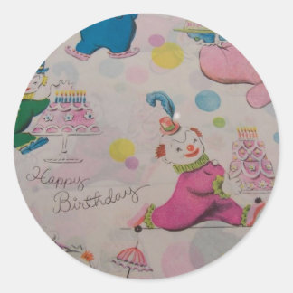 Sticker Rond Joyeux anniversaire vous faites le clown