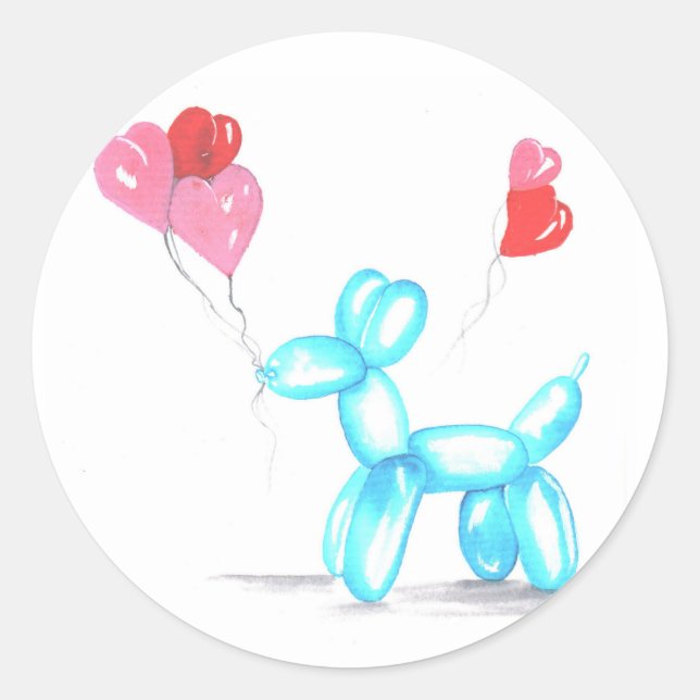 Sticker Rond Joyeux Ballooon Dog (Devant)