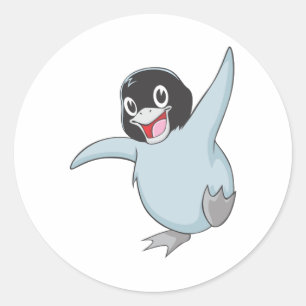 Sticker Rond Joyeux bébé pingouin