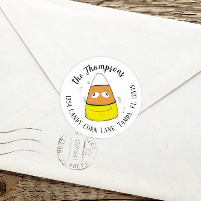 Sticker Rond Joyeux bonbons d'Halloween en forme de maïs sucré  (Créateur téléchargé)