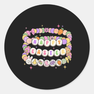 Sticker Rond Joyeux Bracelet d'amitié de Pâques Oeuf lapin de P