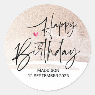 Sticker Rond Joyeux cadeau d'anniversaire de la fête de Noël po