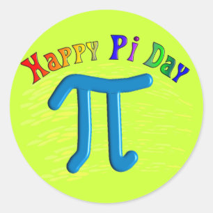 Sticker Rond Joyeux Cadeaux Pi Day, Unique Conception Embossée