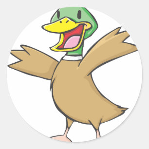 Sticker Rond Joyeux canard Mallard souriant