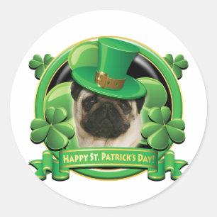 Sticker Rond Joyeux Carlin Jour de la Saint Patrick