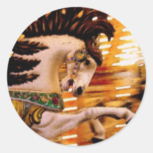 Sticker Rond Joyeux Cheval