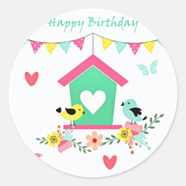 Sticker Rond Joyeux chevaliers d'anniversaire (Devant)