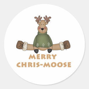 Sticker Rond Joyeux Chris-Moose