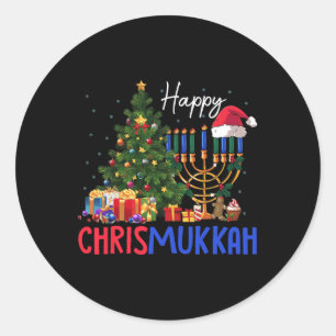 Sticker Rond Joyeux Chrismukkah Joyeux Noël Hanoukka 2