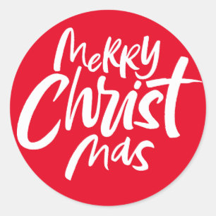Sticker Rond Joyeux Christ Mas chrétien Noël religieux