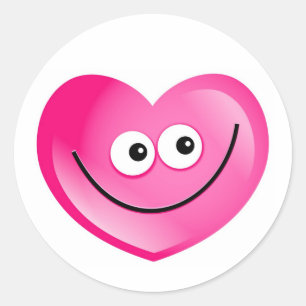 Sticker Rond Joyeux coeur
