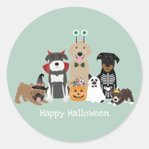 Sticker Rond Joyeux Costumes Éffrayants pour animaux de compagn