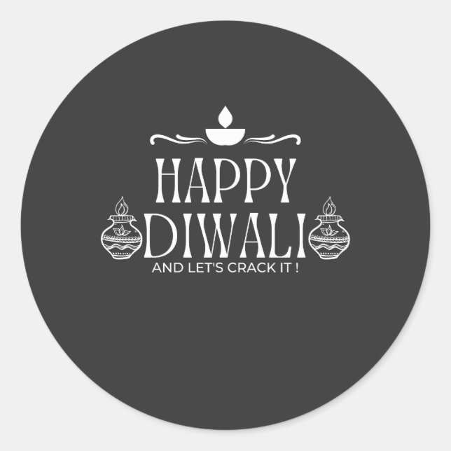 Sticker Rond Joyeux Diwali | Crack it 2024 (Devant)