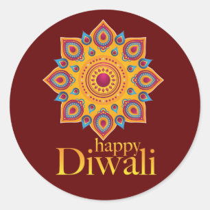 Sticker Rond Joyeux Diwali Festival of Light