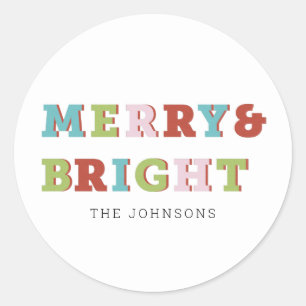 Sticker Rond Joyeux et Noël lumineux