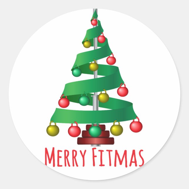 Sticker Rond Joyeux Fitmas (Devant)