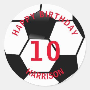 Sticker Rond Joyeux Football d'anniversaire