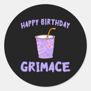 Sticker Rond Joyeux Grimace violet Milkshake Hbd
