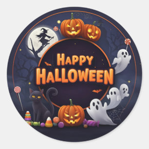 Sticker Rond Joyeux Halloween