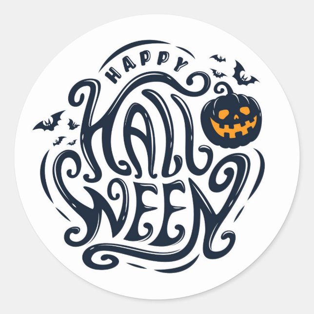 Sticker Rond Joyeux Halloween (Devant)