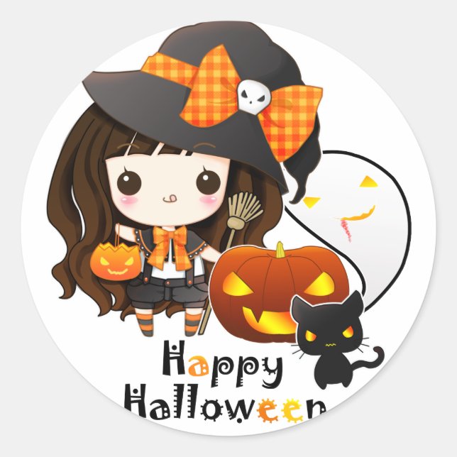 Sticker Rond Joyeux Halloween (Devant)