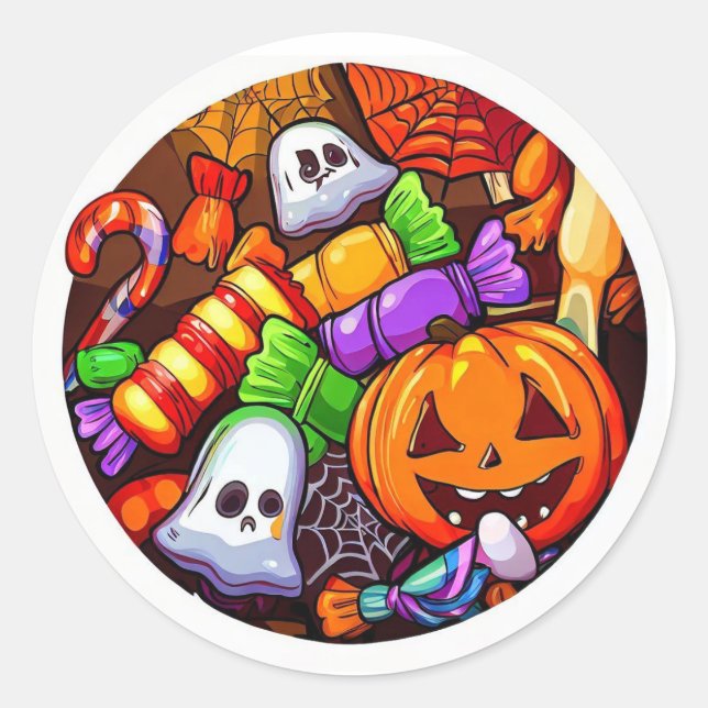 Sticker Rond Joyeux Halloween (Devant)