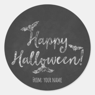 Sticker Rond Joyeux Halloween Chalk Chalk vacances