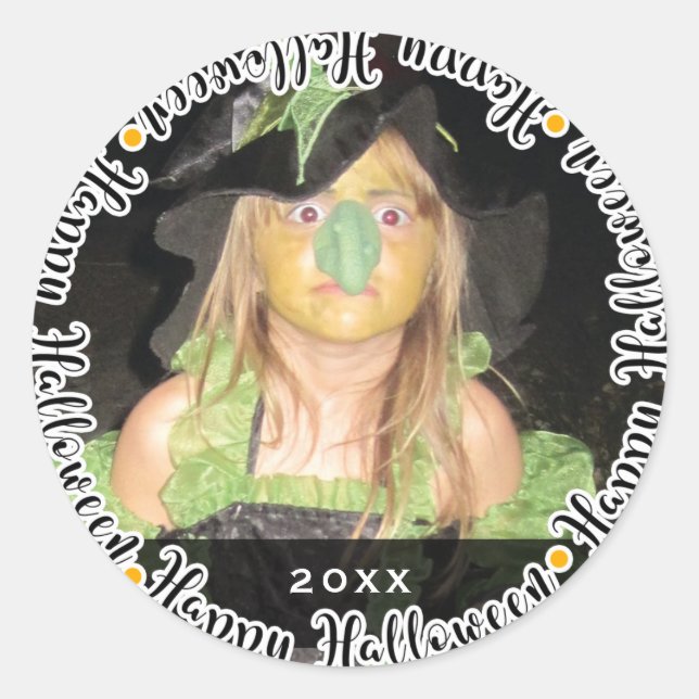 Sticker Rond Joyeux Halloween Photo Photo Photo Fête de Faveur  (Devant)