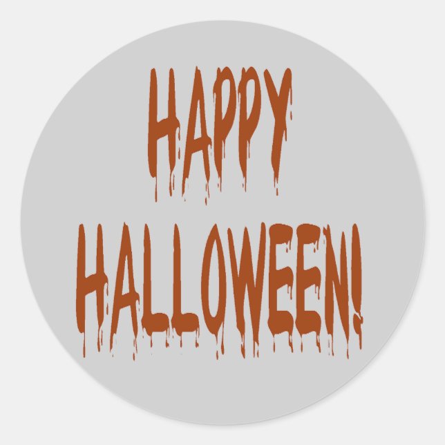 Sticker Rond Joyeux Halloween sanglant (Devant)
