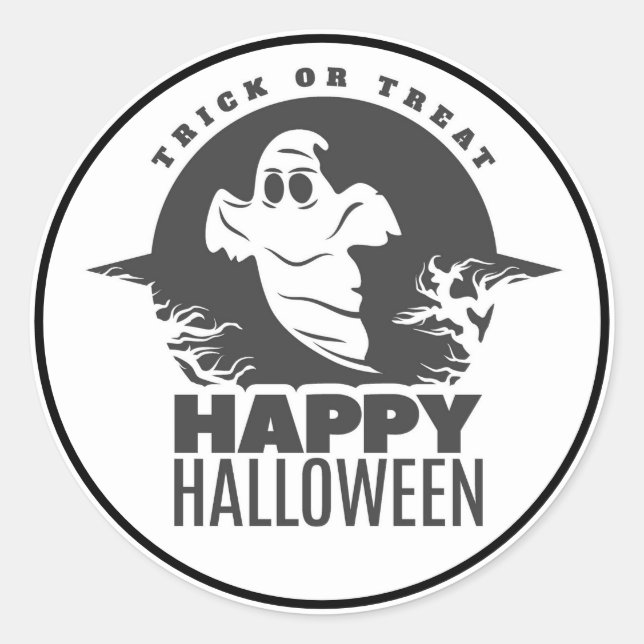 Sticker Rond Joyeux Halloween Trick ou Treat (Devant)