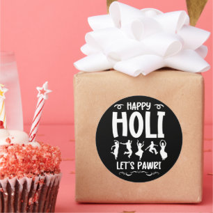 Sticker Rond Joyeux Holi Faisons de Pawri Hindu Holi Festival C