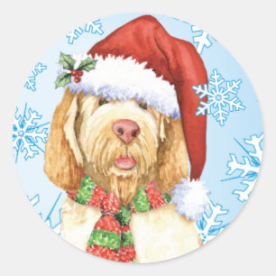 Sticker Rond Joyeux Howlidays Spinone Italiano