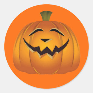Sticker Rond Joyeux Jack Vintage 'o Lantern - Citrouille Hallow