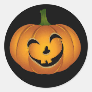 Sticker Rond Joyeux Jack Vintage 'o Lantern - Citrouille Hallow