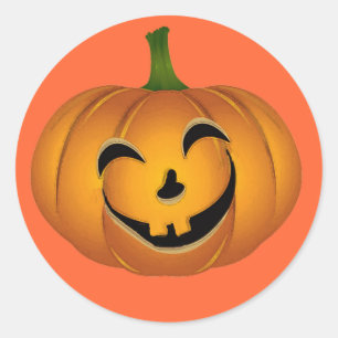 Sticker Rond Joyeux Jack Vintage 'o Lantern - Citrouille Hallow