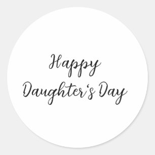 Sticker Rond Joyeux jour de filles si.ple minimum ajouter le no
