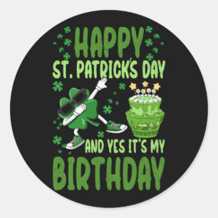 Sticker Rond Joyeux Jour de la Saint Patrick Anniversaire Shamr