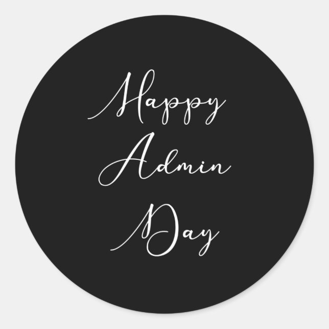 Sticker Rond Joyeux jour de l'administrateur. Journée des profe (Devant)
