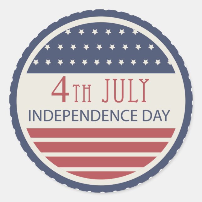 Sticker Rond Joyeux Jour de l'Indépendance 4 juillet 2 (Devant)