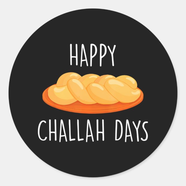 Sticker Rond Joyeux Jours de Challah Hanoukka (Devant)