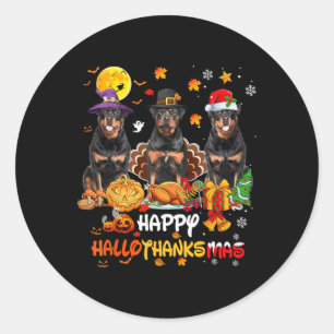 Sticker Rond Joyeux Joyeux Joyeux Joyeux Joyeux Halloween Dog R