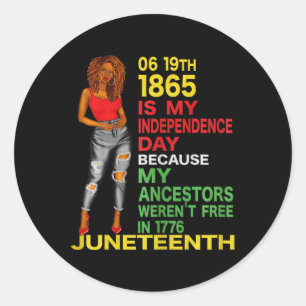 Sticker Rond Joyeux JunetDix Est Ma Fête De L'Indépendance Libr