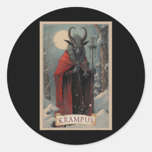 Sticker Rond Joyeux Krampus Noël Xmas Horreur Sweatshirt laid E